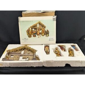 Vtg Kurt Sadler 6" Christmas Nativity Scene Stable Set 7 Pc Holiday Decoration